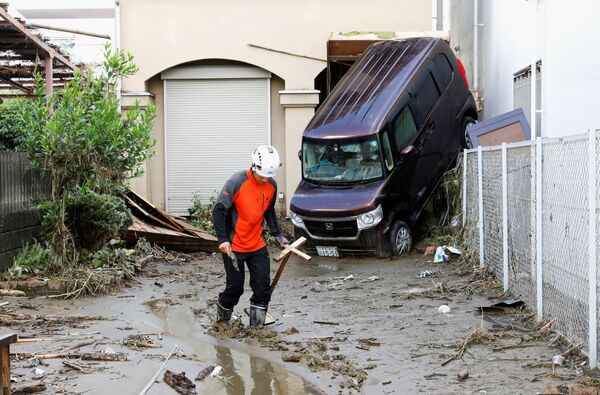 Ливни и грозы не прекращались на юго-западе Японии в течение двух недель. На фото - разрушения в городе Хитоёси, префектура Кумамото - Sputnik Грузия