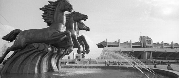 Конноспортивный комплекс Битца до настоящего времени является крупнейшим в Европе. Вид на фонтан Конноспортивный комплекс Битца до настоящего времени является крупнейшим в Европе. Вид на фонтан - Sputnik Грузия