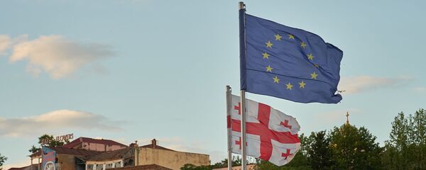 საქართველოსა და ევროკავშირის დროშები საქართველოსა და ევროკავშირის დროშები - Sputnik საქართველო