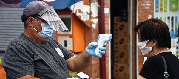 Борьба с коронавирусом. Термоскрининг на рынке Лило - Sputnik Грузия