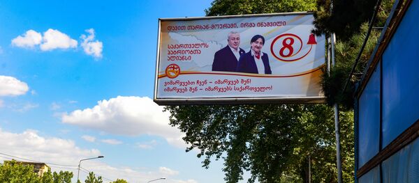 Предвыборная символика. Баннер оппозиционной партии Альянс патриотов Грузии - Sputnik Грузия