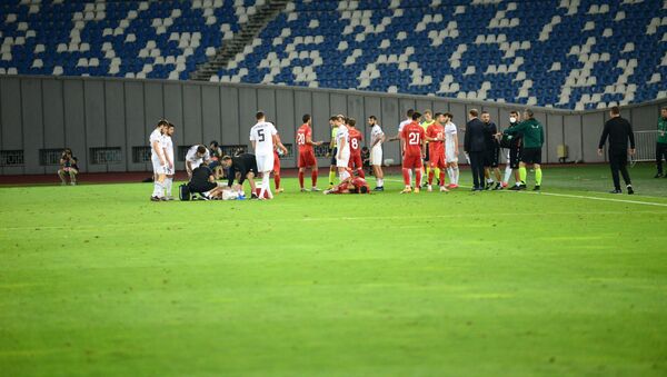 Джаба Канкава получил травму во втором тайме в матче между сборными Грузии и Северной Македонии - Sputnik Грузия