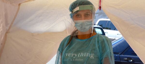 ПЦР тестирование на коронавирус у батумского вещевого рынка Хопа - Sputnik Грузия