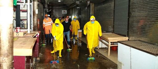 В Зугдиди специальными растворами обработали главный рынок города  - Sputnik Грузия