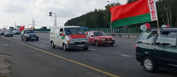 Автопробег За единую Беларусь прошел в Минске - видео - Sputnik Грузия