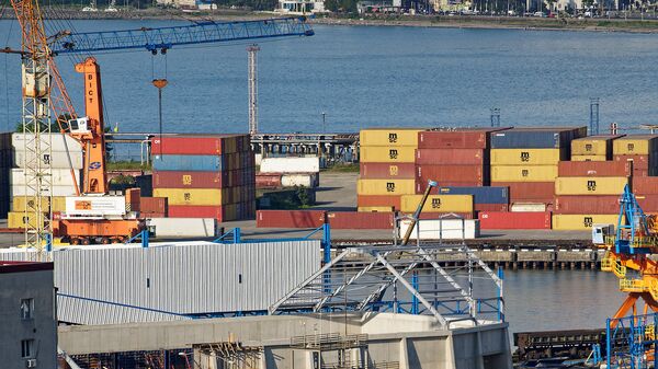 Погрузка контейнеров в Батумском морском порту - Sputnik Грузия
