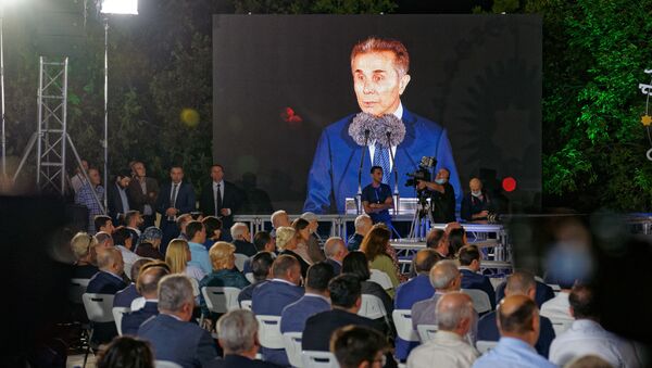 Бидзина Иванишвили выступает перед сторонниками по партии Грузинская мечта в рамках предвыборной кампании - Sputnik Грузия