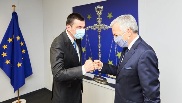 Георгий Гахария во время визита в Брюссель - Sputnik Грузия