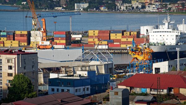 Батумский морской порт - портовые краны и контейнеры - Sputnik Грузия