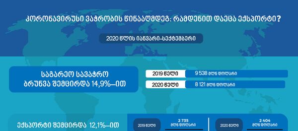 კორონავირუსი ვაჭრობის წინააღმდეგ: რამდენით დაეცა ექსპორტი? კორონავირუსი ვაჭრობის წინააღმდეგ: რამდენით დაეცა ექსპორტი? - Sputnik საქართველო