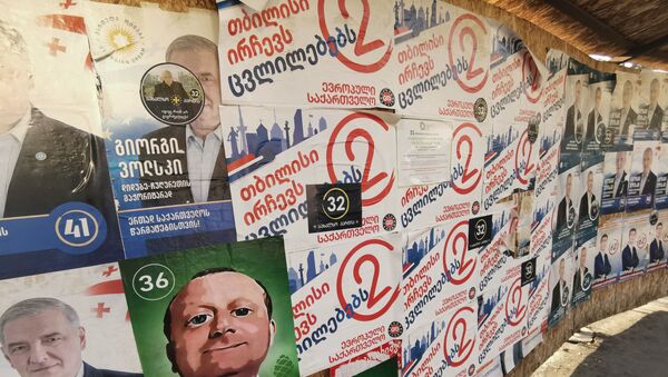 Предвыборная символика. Плакаты и уличная реклама политических партий  - Sputnik Грузия