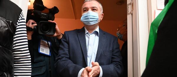 Давид Бакрадзе, Европейская Грузия, участвует в голосовании на выборах - Sputnik Грузия