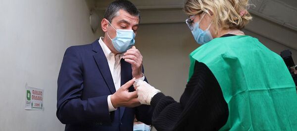 Георгий Гахария принимает участие в голосовании - Sputnik Грузия