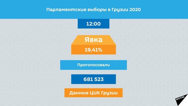 Парламентские выборы в Грузии 2020. Явка избирателей на 12:00 - Sputnik Грузия