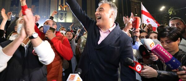 ЕНД. Митинг сторонников Единого нацдвижения у парламента. Заал Удумашвили - Sputnik Грузия