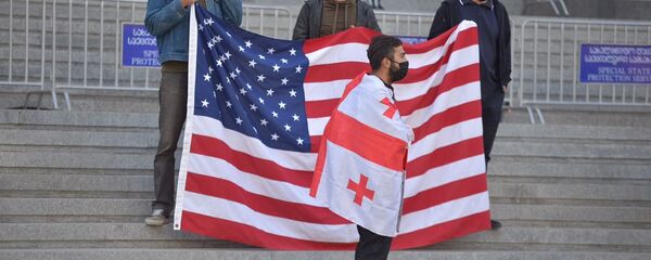 საქართველოსა და აშშ-ის დროშები საქართველოსა და აშშ-ის დროშები - Sputnik საქართველო