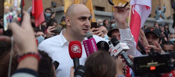 ნიკა მელია აქციაზე ნიკა მელია აქციაზე - Sputnik საქართველო