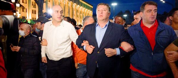 ნიკა მელია აქციაზე ნიკა მელია აქციაზე - Sputnik საქართველო