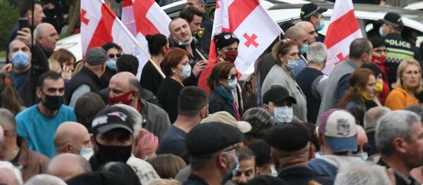ოპოზიციის აქცია პარლამენტის შენობის წინ ოპოზიციის აქცია პარლამენტის შენობის წინ - Sputnik საქართველო