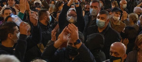 Акция протеста оппозиции у здания парламента Грузии 1 ноября - Sputnik Грузия