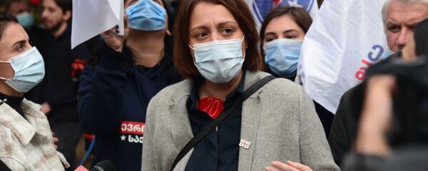 Элене Хоштария. Шествие лидеров и активистов оппозиции в Сабуртало с призывом придти на митинг 8 ноября Элене Хоштария. Шествие лидеров и активистов оппозиции в Сабуртало с призывом придти на митинг 8 ноября - Sputnik Грузия