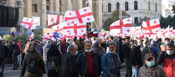 Акция протеста у здания парламента Грузии 8 ноября 2020 - Sputnik Грузия
