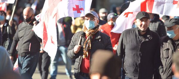 Акция протеста у здания парламента Грузии 8 ноября 2020 - Sputnik Грузия
