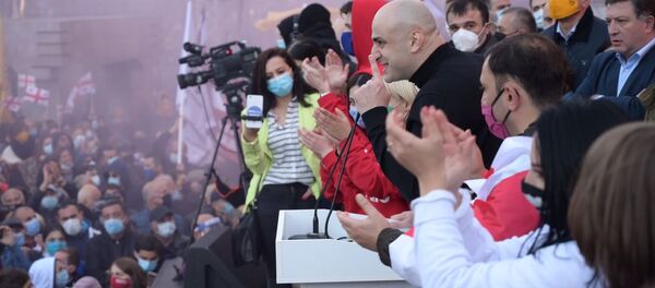 ნიკა მელია აქციაზე - Sputnik საქართველო