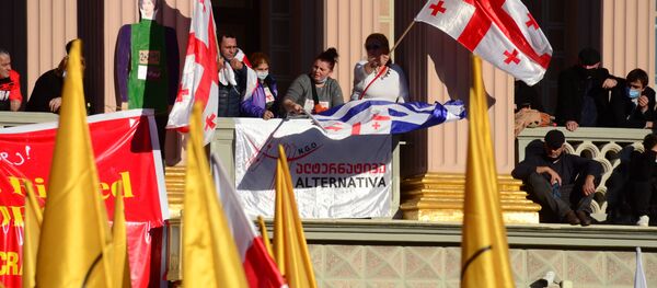 Батуми - крупная акция протеста оппозиции 8 ноября 2020 против итогов парламентских выборов  - Sputnik Грузия