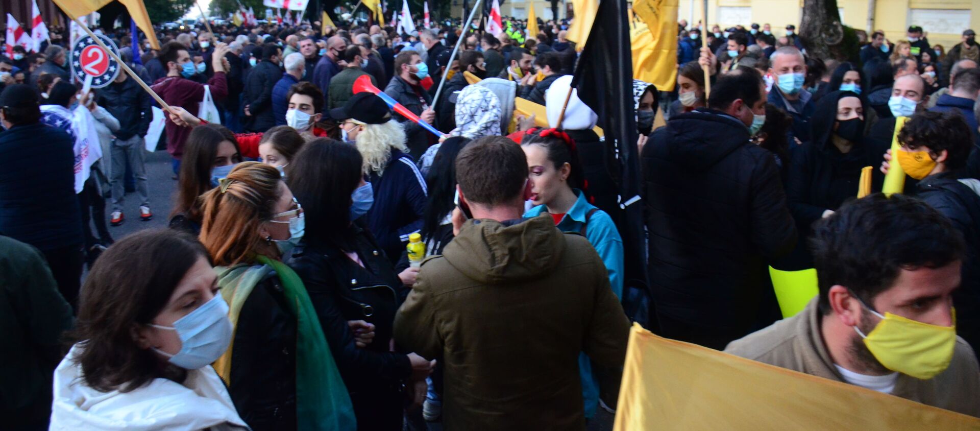 Батуми - крупная акция протеста оппозиции 8 ноября 2020 против итогов парламентских выборов - Sputnik Грузия, 1920, 04.02.2021