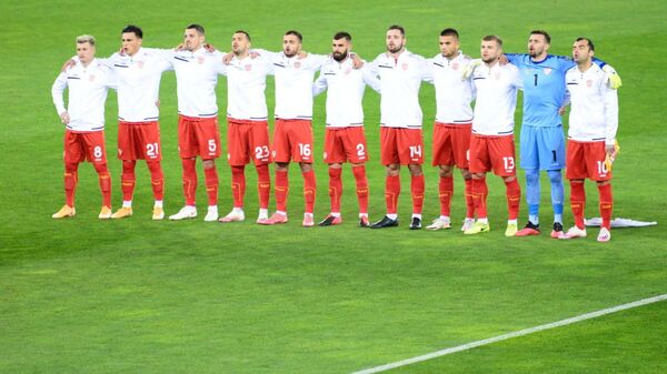 Сборная Македонии по футболу перед началом матча с командой Грузии - Sputnik Грузия