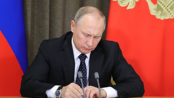 Президент РФ Владимир Путин на совещании по вопросам ресурсного обеспечения технического переоснащения Вооруженных сил, 23 ноября 2017 года - Sputnik Грузия