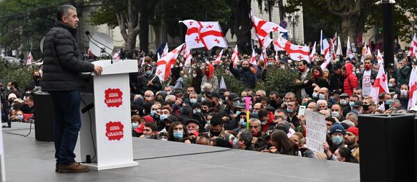 საპროტესტო აქცია. დავით ბაქრაძე საპროტესტო აქცია. დავით ბაქრაძე - Sputnik საქართველო