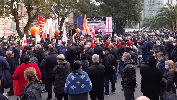 Акция протеста оппозиции в Батуми 15 ноября 2020 года - Sputnik Грузия