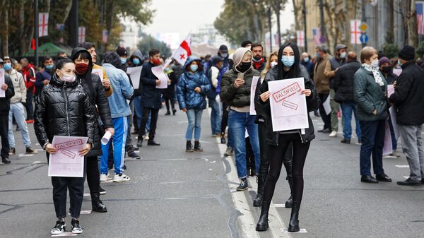 Акция протеста оппозиции против фальсификации выборов 18 ноября 2020 года - Sputnik Грузия