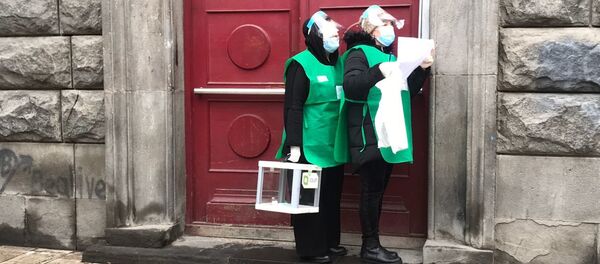 Выборы в парламент Грузии. Второй тур 21 ноября 2020 года в столице страны - переносные урны для голосования - Sputnik Грузия