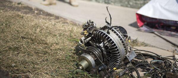 Фрагмент сбитого беспилотника в Степанакерте Фрагмент сбитого беспилотника в Степанакерте - Sputnik Грузия