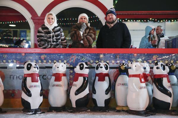 В этом сезоне каток преобразился в сказочную зимнюю страну с новогодними оленями, веселыми пингвинами и мудрыми совами - Sputnik Грузия