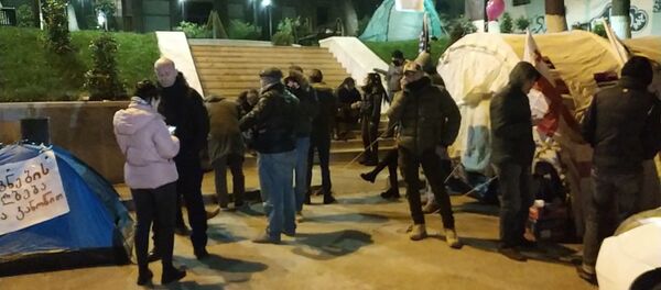 Гражданские активисты третьи сутки проводят акцию протеста у парламента Грузии - Sputnik Грузия
