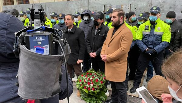 Лаша Чхартишвили. Похороны парламента. Акция Лейбористской партии Грузии 11 декабря 2020 года - Sputnik Грузия