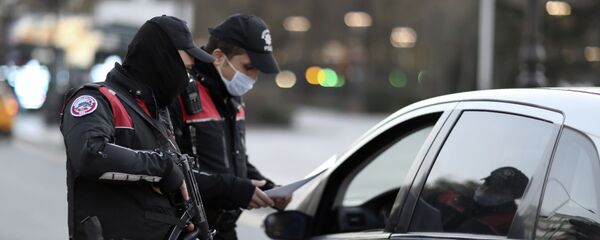 Пандемия коронавируса COVID 19 - полиция проверяет машины в Турции - Sputnik Грузия