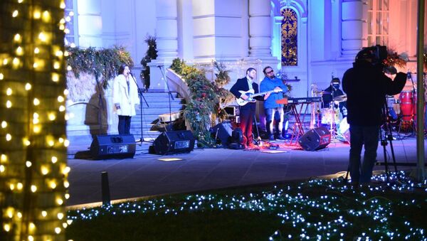 Концерт уличных музыкантов у дворца Орбелиани 19 января 2021 года - Sputnik Грузия