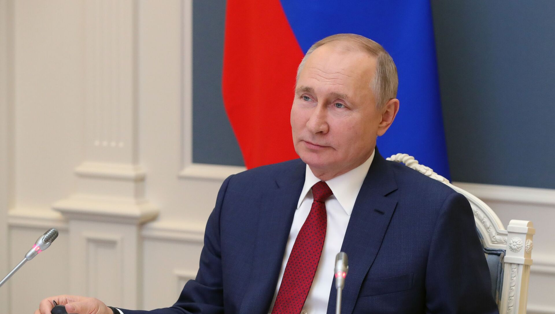 Президент РФ В. Путин выступил на сессии онлайн-форума Давосская повестка дня 2021 - Sputnik Грузия, 1920, 13.05.2021