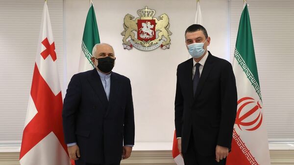 Премьер-министр Грузии Георгий Гахария встретился с министром иностранных дел Ирана Мохаммадом Джавад Зарифовым - Sputnik Грузия