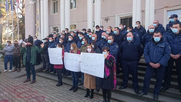 Акция протеста в Чхороцку 3 февраля 2021 года - Sputnik Грузия