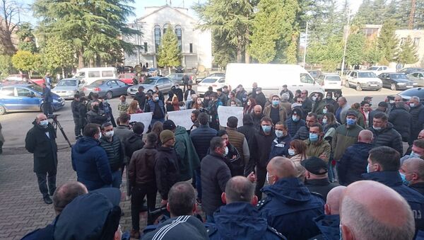 Акция протеста в Чхороцку 3 февраля 2021 года - Sputnik Грузия