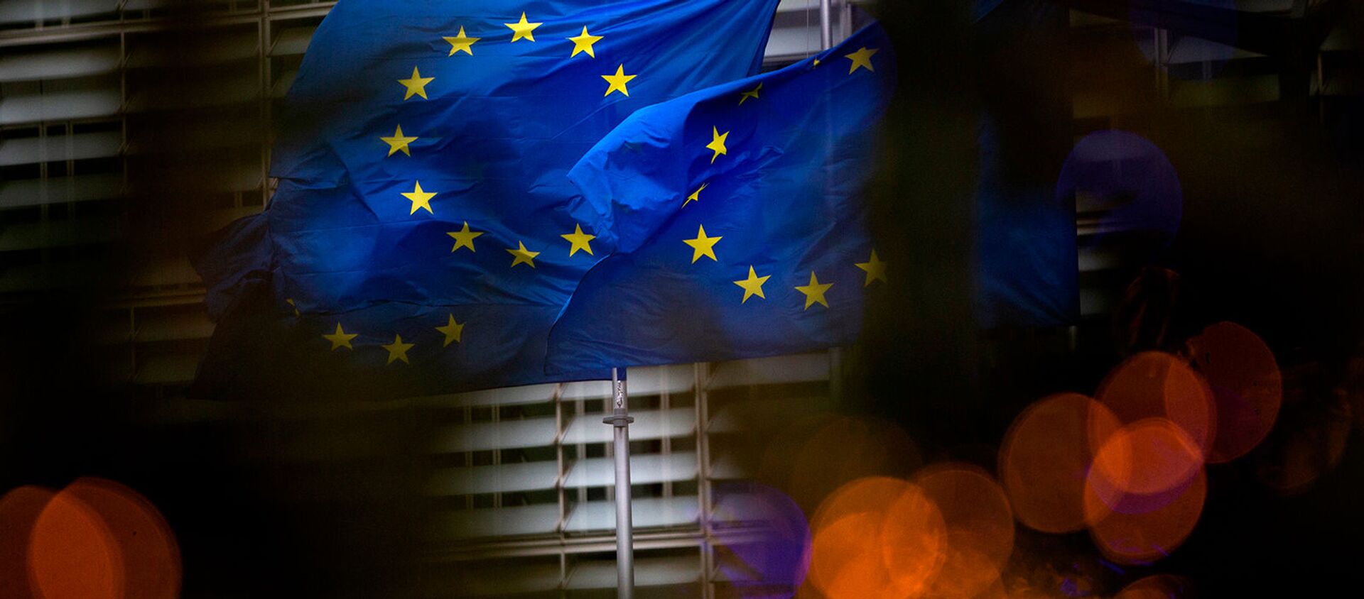 Флаги Европейского союза перед штаб-квартирой ЕС в Брюсселе - Sputnik Грузия, 1920, 10.02.2021