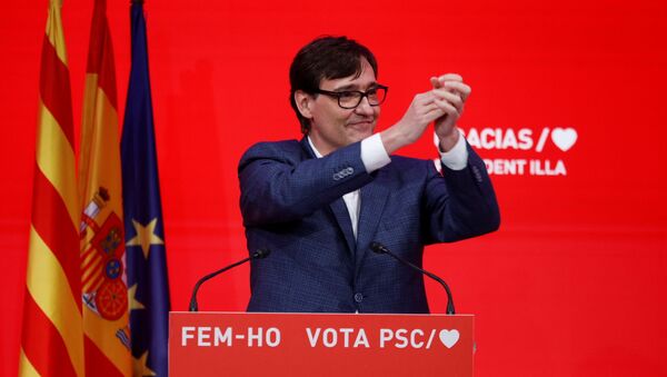 В Каталонии празднуют победу Социалистической партии на выборах. На фото - Сальвадор Илла - Sputnik Грузия