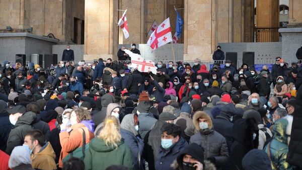 Акция протеста объединенной оппозиции 23 февраля 2021 года  - Sputnik Грузия