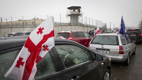 Автопробег оппозиции у Руставской тюрьмы  - Sputnik Грузия
